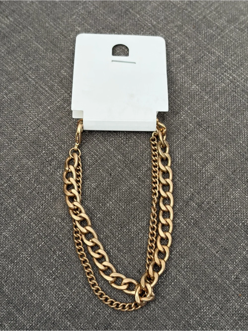 Gold-Tone Double Curb Chain Layered Bracelet